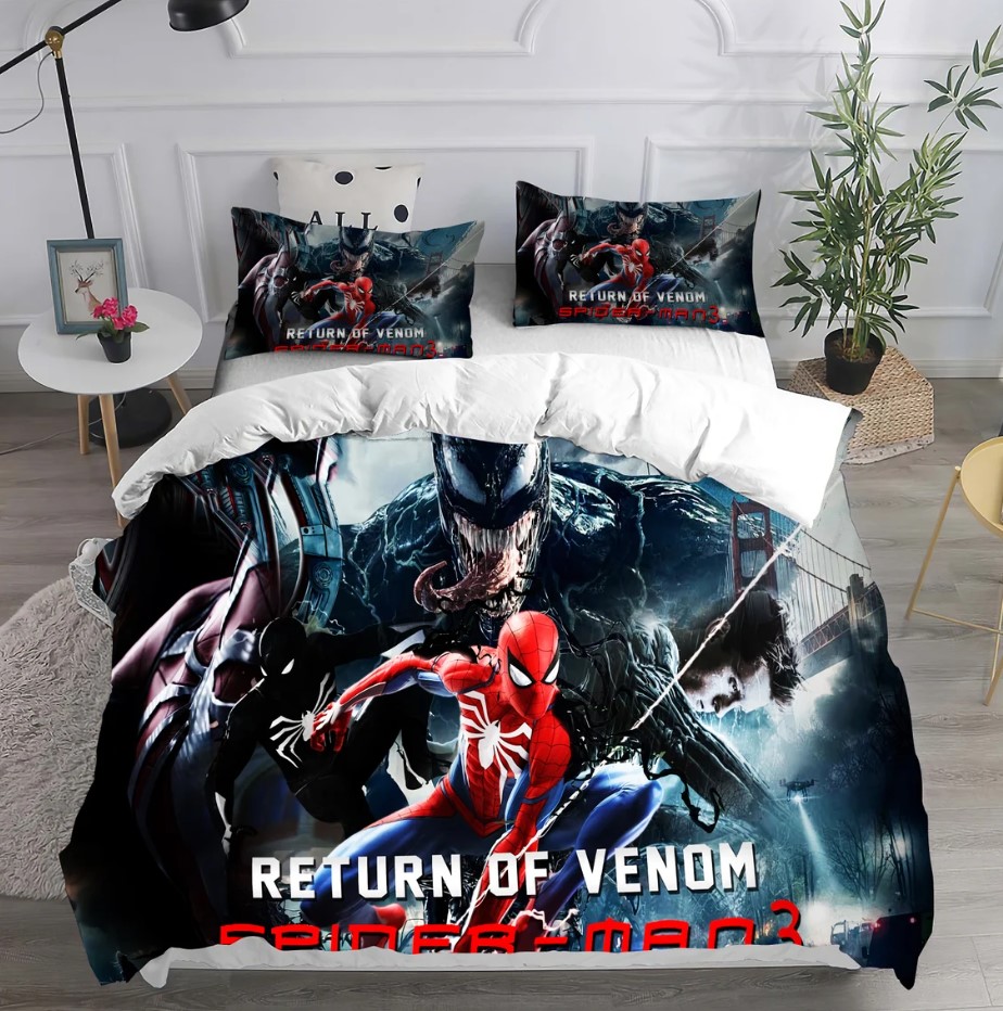 Personalized Venom And Spiderman Bedding Set Venom Let There Be Carnage Spiderman And Venom Party Spiderman Miles Morales Set